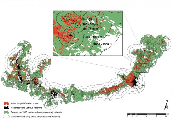 Vplyv zdroja, nespracovanej vetrovej kalamity, na okolie