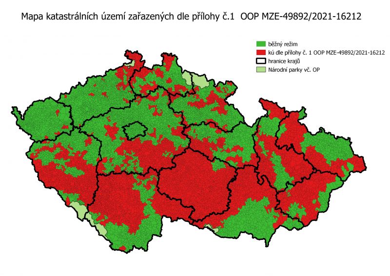 Aktuálna mapa červenej zóny v Českej republike