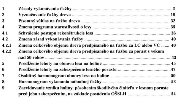 Obsah pr&iacute;ročky Slovenskej lesn&iacute;ckej komory 