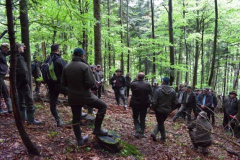 Lesníci, diskutujúci o postupoch PBHL, v poraste v Čergovskom pohorí