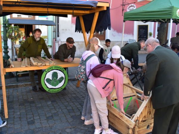 Lesy mesta Kežmarok pripravili pre deti skladanie dreveného prístrešku nad studničku 