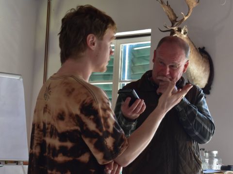 S Martinom Mjartanom (vľavo) sme trénovali rozhovor s novinárom,