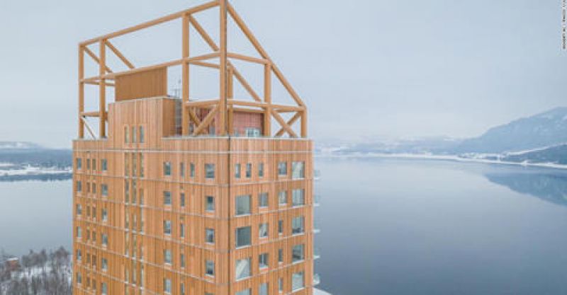 Drevený mrakodrap v Nórsku