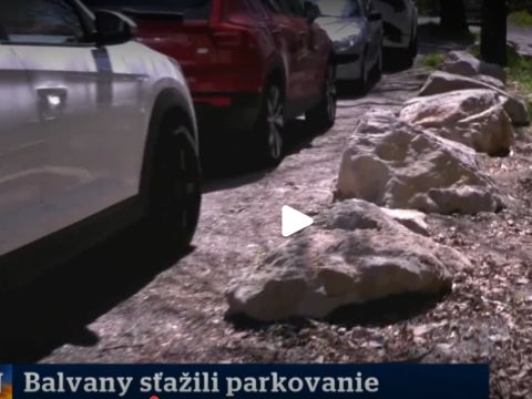 Balvany sťažili parkovanie a chránia lesík 