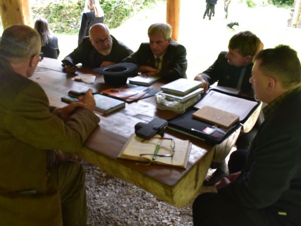 Členovia redakčnej rady - zľava J. Jendruch, J. Václavík, M. Fabrika, Ľ. Halvoň a P. Gogola 