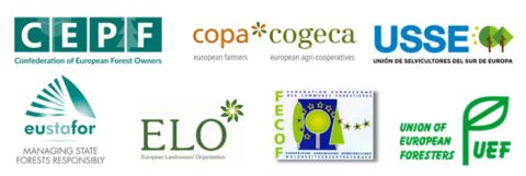 Logá siedmich združení európskych vlastníkov a užívateľov lesov