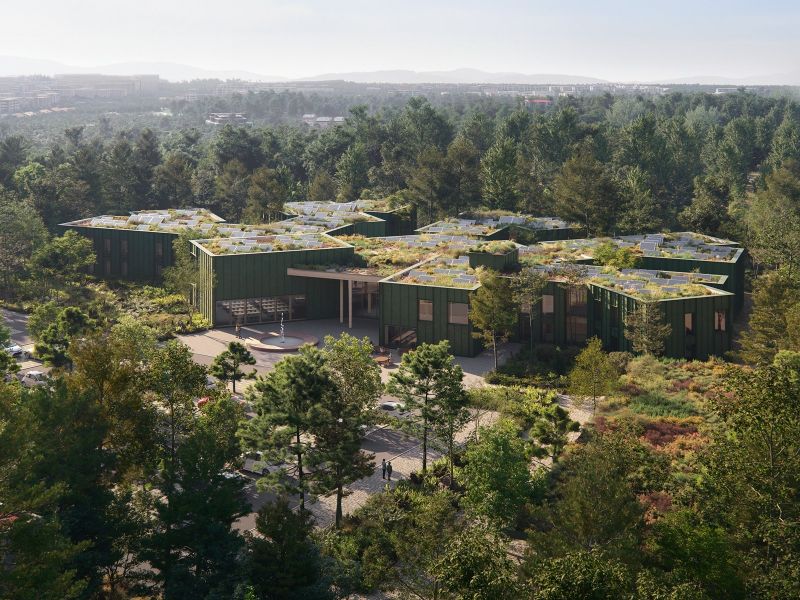 Vizualizácia nového administratívneho centra štátneho podniku Lesy ČR v Hradci Králové 