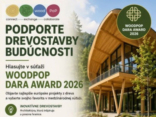 Národné lesnícke centrum: Podporte projekty zo Slovenska v medzinárodnej súťaži WoodPoP Dara Award 2026